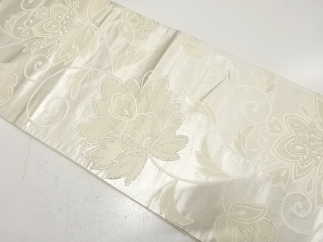 アンティーク　唐花模様織り出し袋帯（着用可）